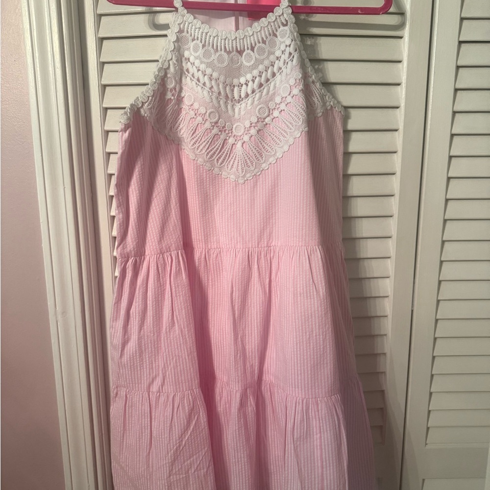 Lilly Pulitzer Britt Dress in Pink Seersucker